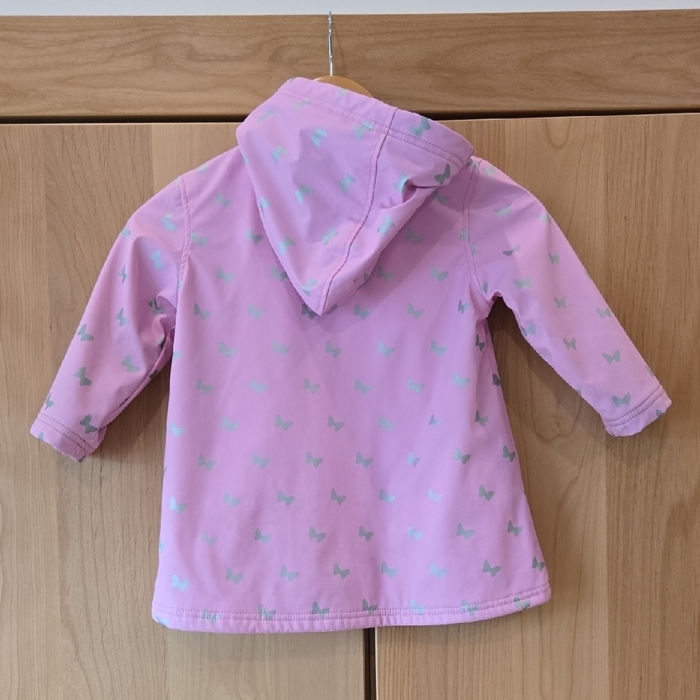 Hatley Pink Butterfly Raincoat for Kids, GUC, Rainy Weather Warm Durable, 3T - Picture 6 of 12